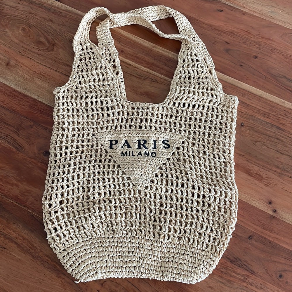 NWOT: Summer Straw Paris Beach Bag or Tote